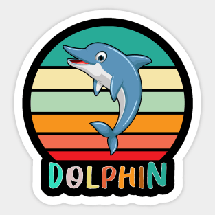 Vintage Retro Dolphin Sticker